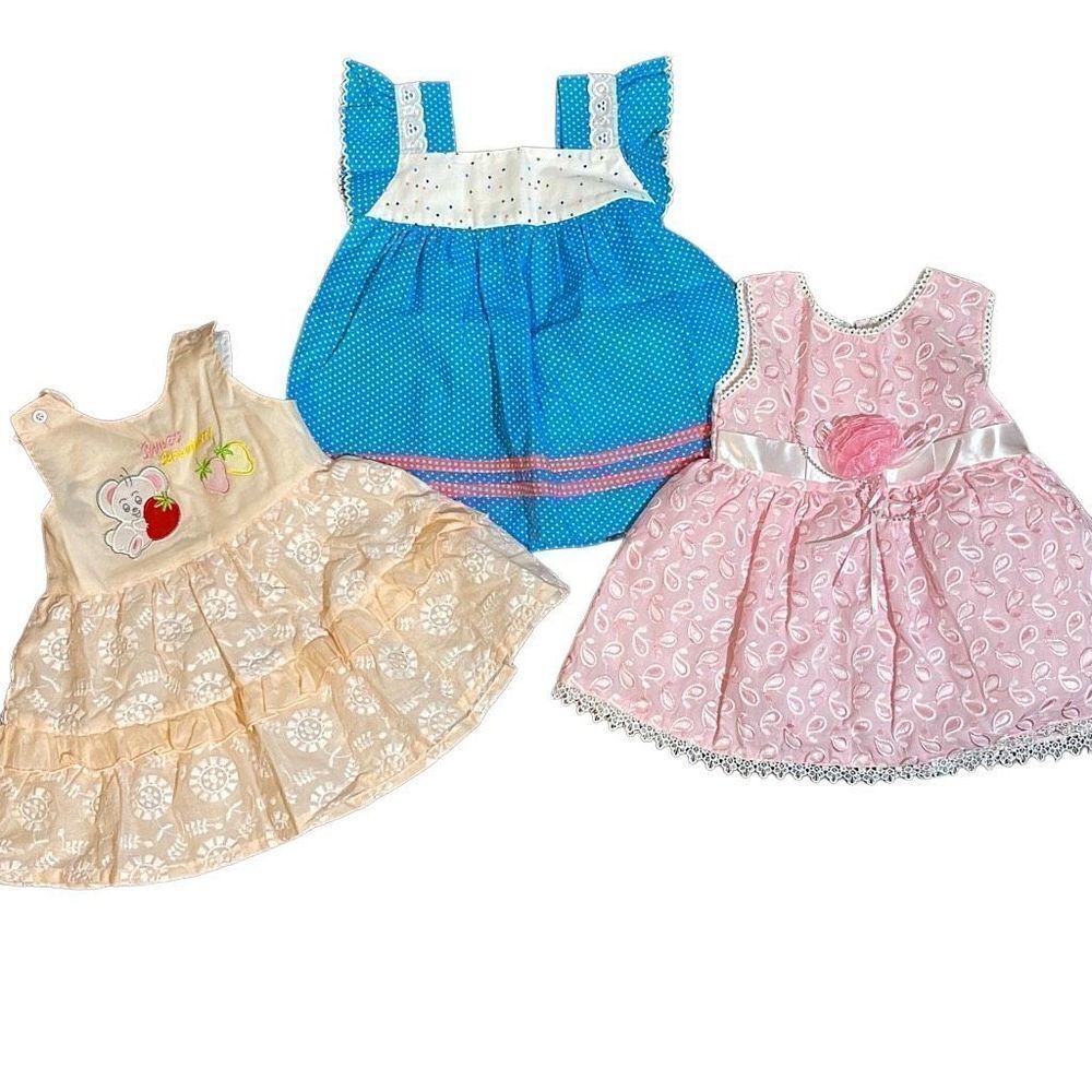 Infant‎ Girls Dress Bundle-Size 14 Blue/Pink/Peach
